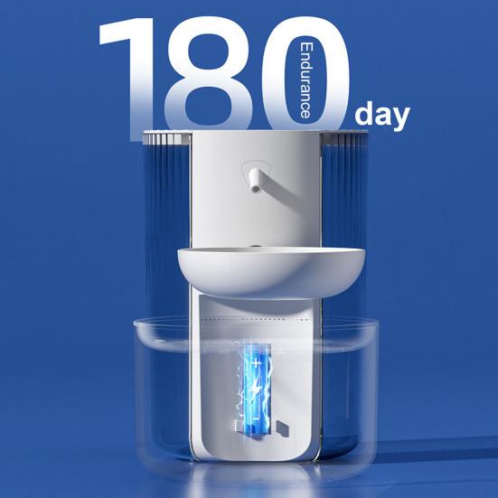 Автоматический фонтанчик для домашних животных объемом 3 л, умный беспроводной диспенсер для воды для домашних животных, разделение сточных вод, безфильтровая миска для кошек и маленьких собак