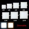 Led Downlight Dimmable 3W 4W 6W 9W 12W 15W 25W Square LED Spot Light AC110V/220V Ceiling Light Indoor Recessed Downlight