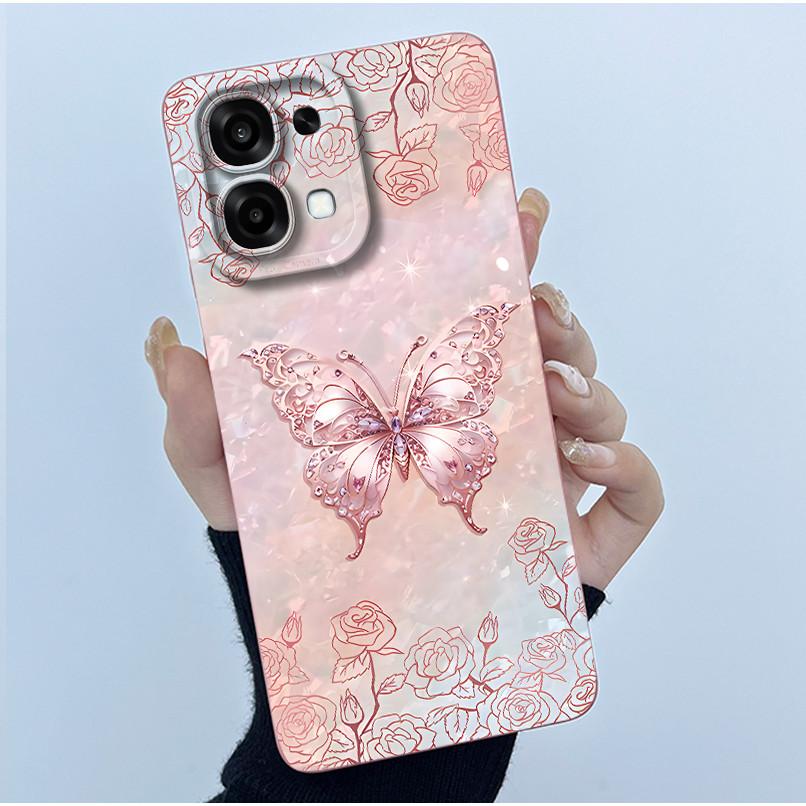 Чехол для Oppo A6 Pro 5G 4G Модный Минимализм Масляная Живопись Цветочный Силиконовый Мягкий Корпус Телефона Новый Дизайн Ударопрочная Задняя Крышка