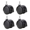 4 Pcs 1.5" Nylon Plastic Swivel Stem Casters Wheel with Brakes, Stem Diameter 5/16” for Office Chair, Game Chair, Kitchen Shelf, Sofa