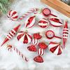 14pcs/set Candy Cane Xmas Tree Hanging Pendants Red Christmas Tree Hanging Ornaments  Natal Gift