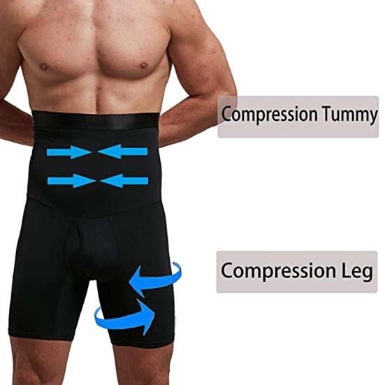 Boxer Underwear Elastic High Waist Fat Burning Non-slip Tight Waist Tummy Control Shapewear