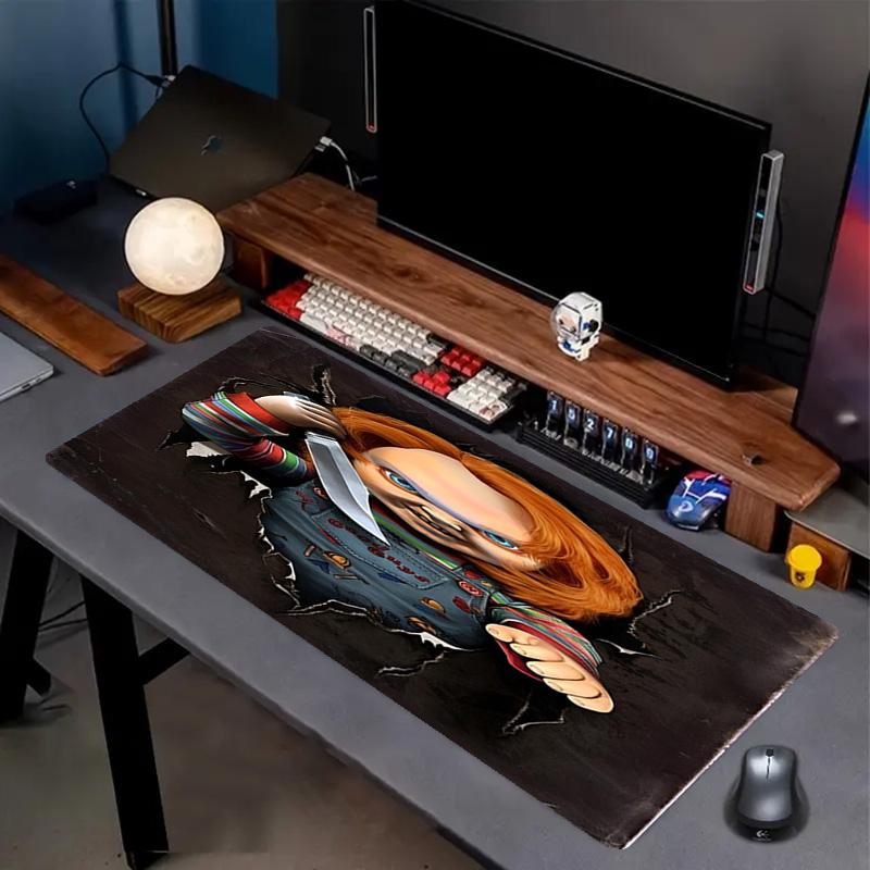 Bride of Chucky Print Mouse Pad, Anti‑Slip Desktop keyboard Mat, for PC Laptop Gaming Working Daily Use, Cool Festival Surprise Gift