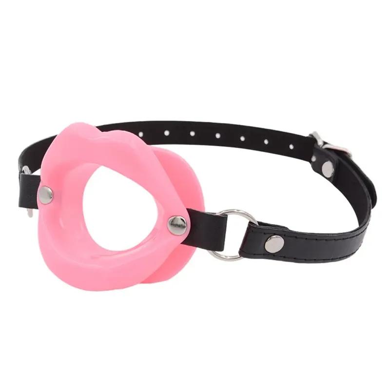 Discreet Silicone O Ring Mouth Gag, Lips Shape Open Mouth Restraint for BDSM Couples, Soft Bondage Adult Sex Toy