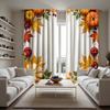 Комплект из 2 предметов HD Harvest Festival, маленькая свежая тыква, кленовый лист, занавеска, белая, с цифровой печатью, занавеска для домашнего декора в стиле Decora