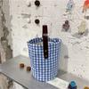 Small fresh plaid canvas bag, portable handbag, bucket bag, women's portable satchel, small bag for work