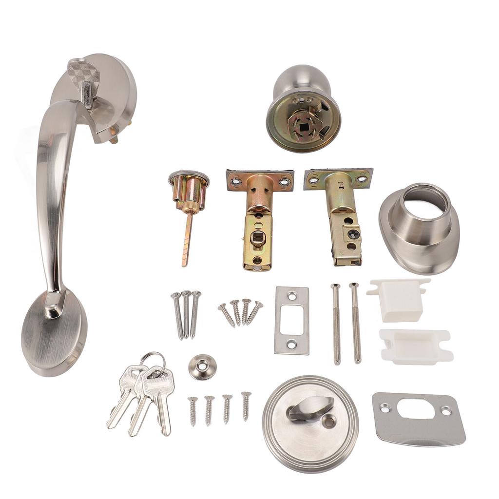 Комплект ручек для замка входной двери из цинкового сплава, устойчивый к ржавчине, стильный вид, надежная ручка для замка входной двери