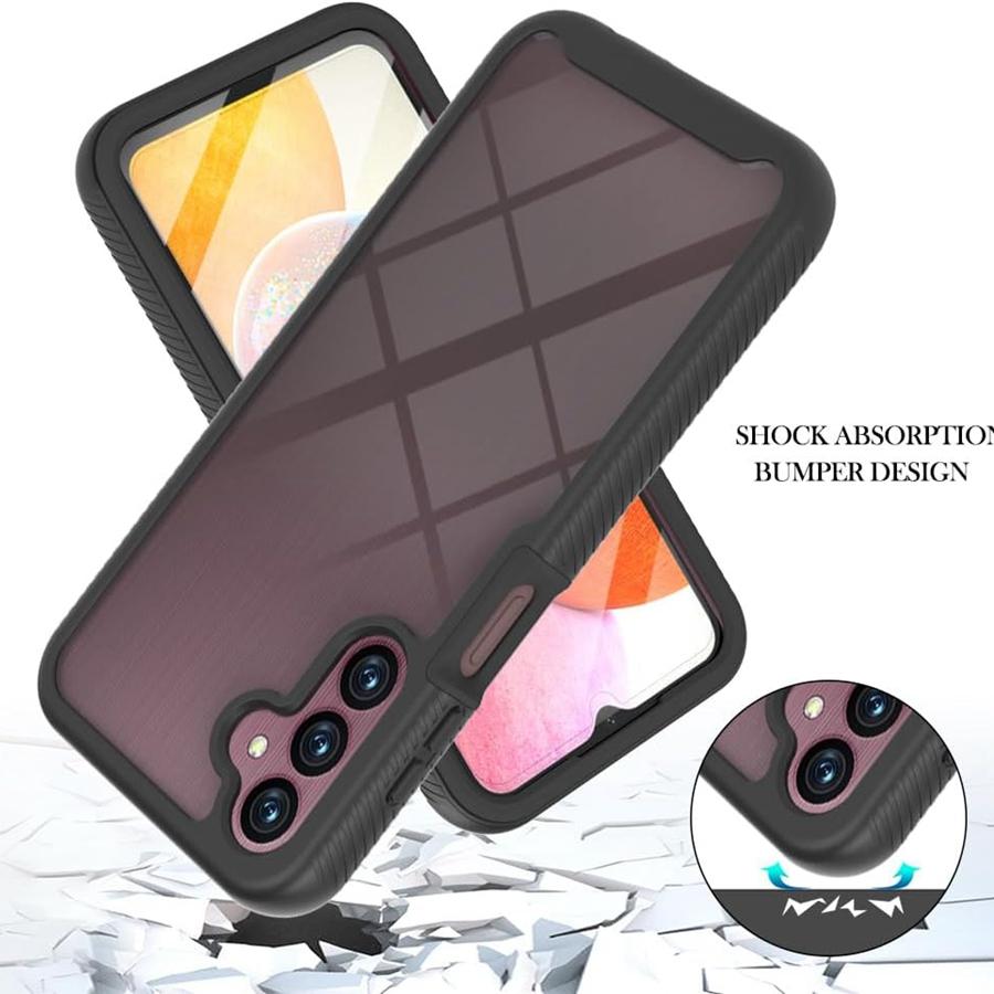 For Samsung Galaxy A17 / A17 5G Case with Built-in Screen Protector Full Protective Cover Heavy Duty Shockproof Slim Silicone Bumper Clear Phone Case