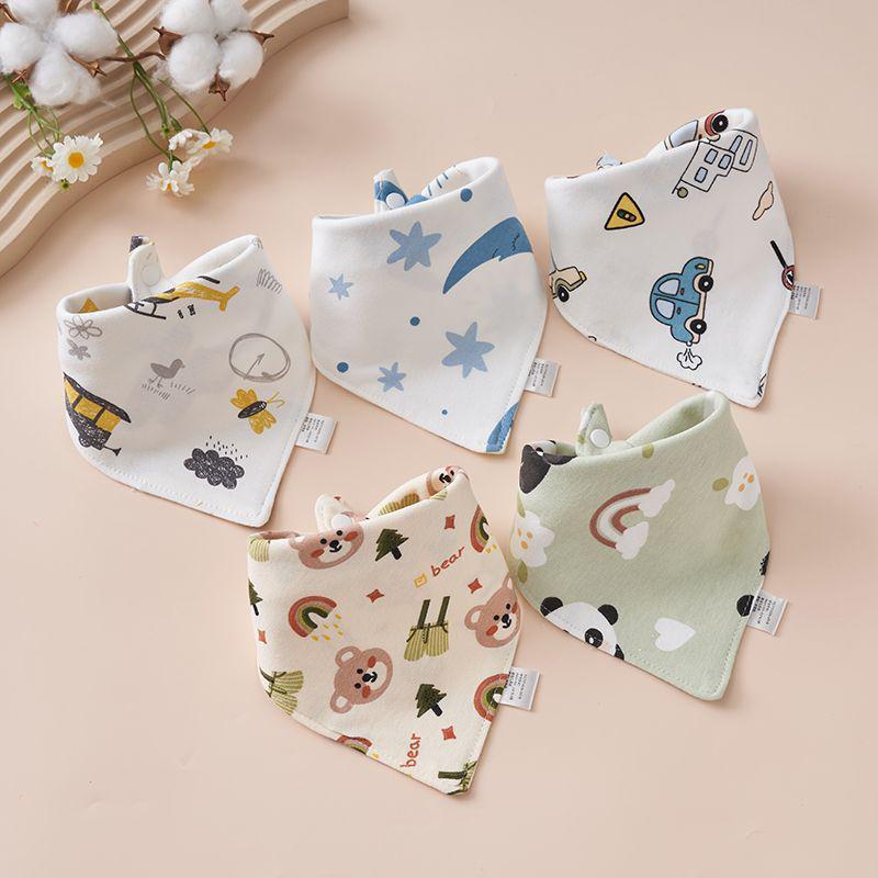 Хлопковый слюнявчик-застежка для новорожденных - Двухслойный треугольный шарф для малышей