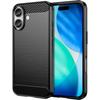 Case for iPhone 17 - BOOLING - Elegant Black Soft Silicone Anti-Scratch Carbon Fiber Effect
