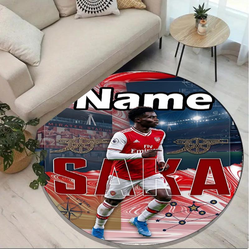 Custom Name Personalized Arsenal F.C Print Round Rug, Versatile Home Decor Carpet, for Playroom, Apartment, Balcony, Entryway, Hallway Gift