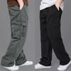 Cargo Pants Men's Loose Straight Oversize Clothing Solid Grey Versatile Work Wear Black Joggers Cotton Casual Male Trousers