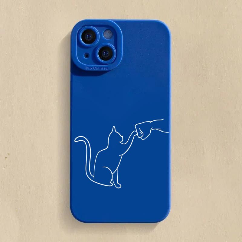 Силиконовый чехол для телефона Cat Dog High Five для iPhone 15 16 Pro Max 14 13 12 11 X XS XR 7 8 Plus SE 16E, противоударный, мягкий чехол