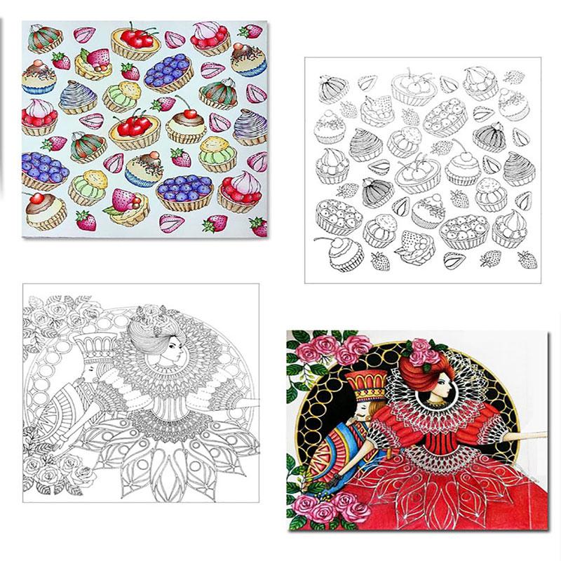 1Pcs 24 Pages Mandalas Flower Coloring Book For Children Adult Graffiti Drawing