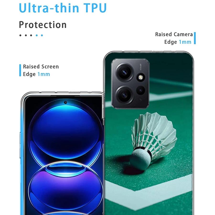 Badminton Sport Phone Case For Redmi Note 14 15 Pro 5G 13 12 Pro Plus 11 11T 11E 11S 10 Pro 10S 9 9S Cover Cell Clear TPU Capa C
