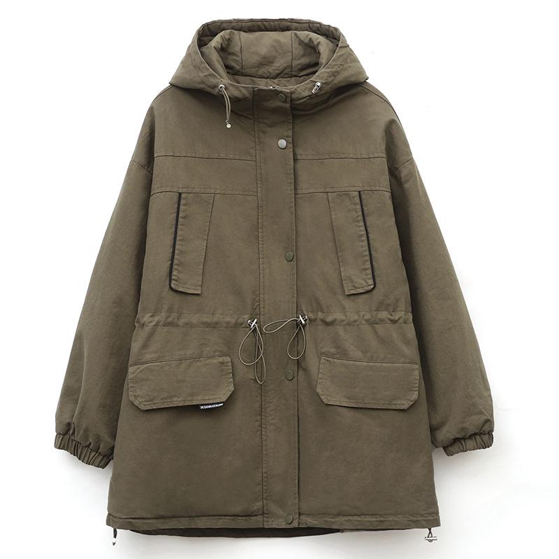 Women's Mid-Length Parka - 2024 Winter Loose-Fit Fashionable Fleece-Lined Cotton Coat