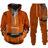 Забавные мужские толстовки с 3D принтом в стиле гитары/брюки/костюм Harajuku, винтажный спортивный костюм для пар, индивидуальный уличный костюм в стиле хип-хоп