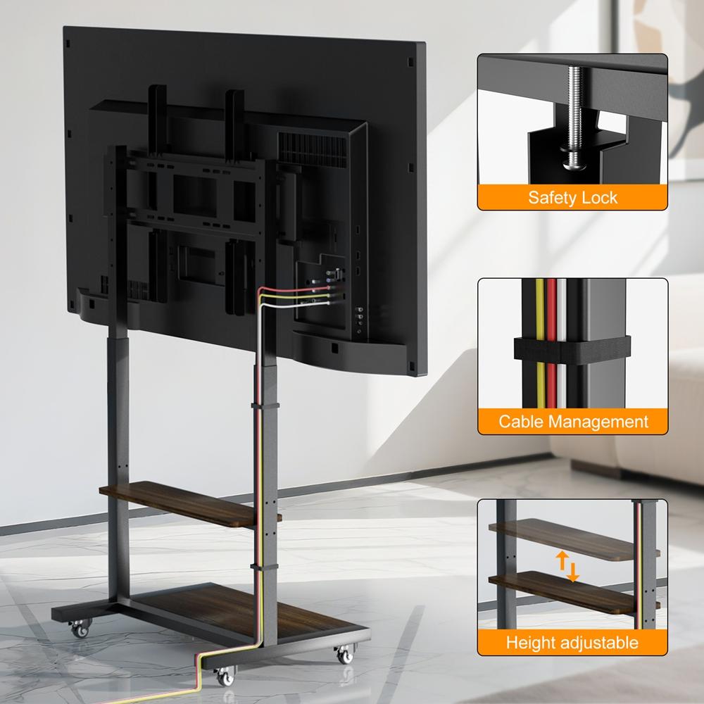 Rolling Floor TV Stand Cart for 40-100 Inch LED LCD TV Mount Bracket