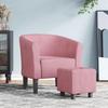 VidaXL Cabriolet Armchair with Footrest, Chair with Armrests, Sofa with Backrest, Padded Seat Living Room Bedroom, Pink 356454