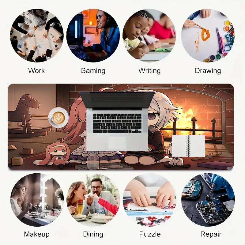 1Pc Cozy Winter Gaming Mouse Pad Keyboard Desk Mat Non-slip Rubber Lock Edge Waterproof Computer Mousepad for Office Home Decor S1719