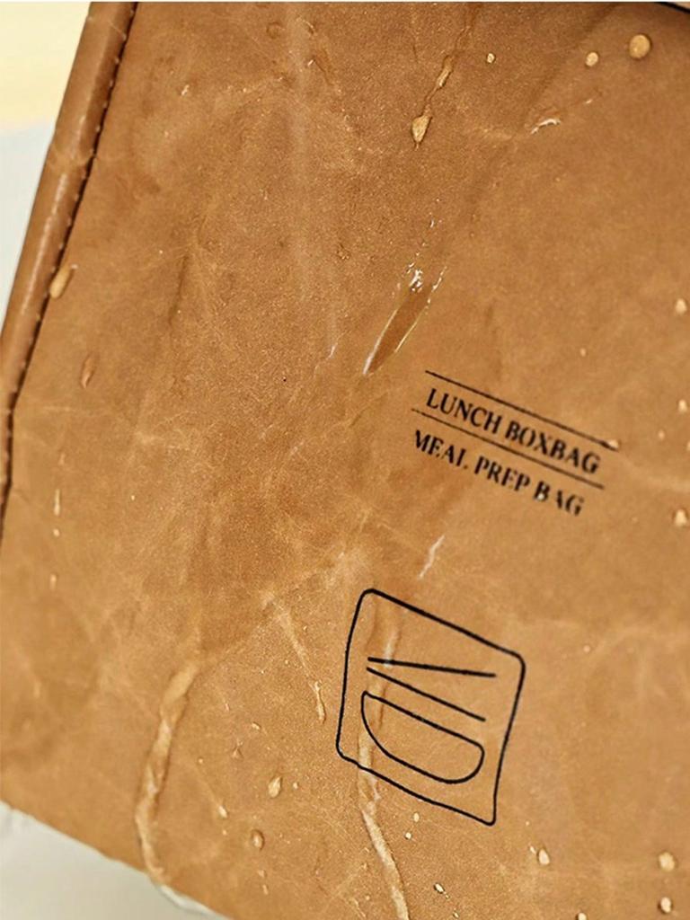 Сверхпрочная водонепроницаемая крафт-бумажная сумка для ланча, удобная для детей, сумка-тоут для пикника, ручная сумка для переноски, сумка для ланча для студентов и офисных работников