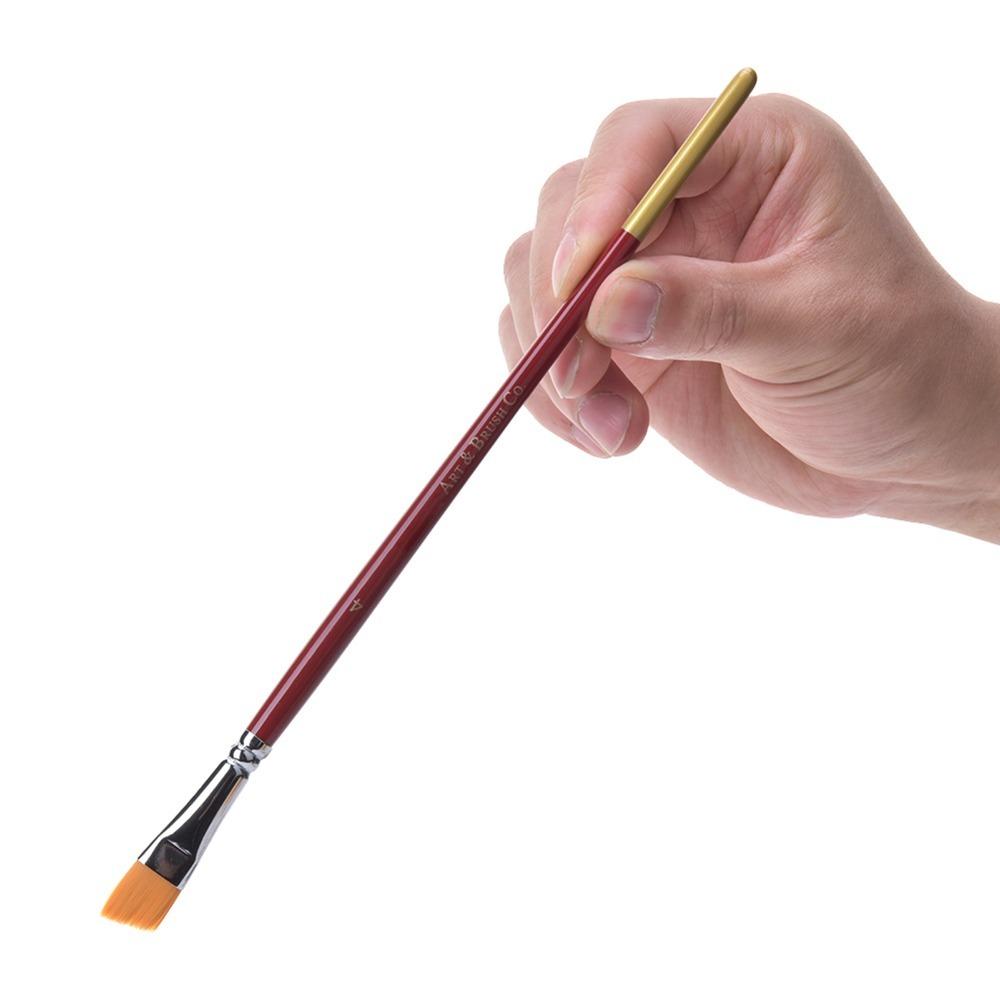 7PCS Angled Bristle Tips Short Handle Art Brush Set Acrylic Painting Brushes Acrylic Painting