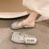 High-end Fashion Flat Sandals Women's 2025 New High-value Mesh Yarn Hollow Bag Head Half Slippers Women's Summer Outer Wear
