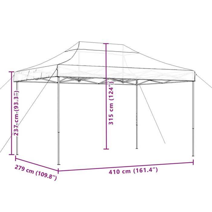 VidaXL Tente de réception pliable escamotable beige 410x279x315 cm, tente, tente à auvent, auvent de gazebo, tente gazebo, 4005007
