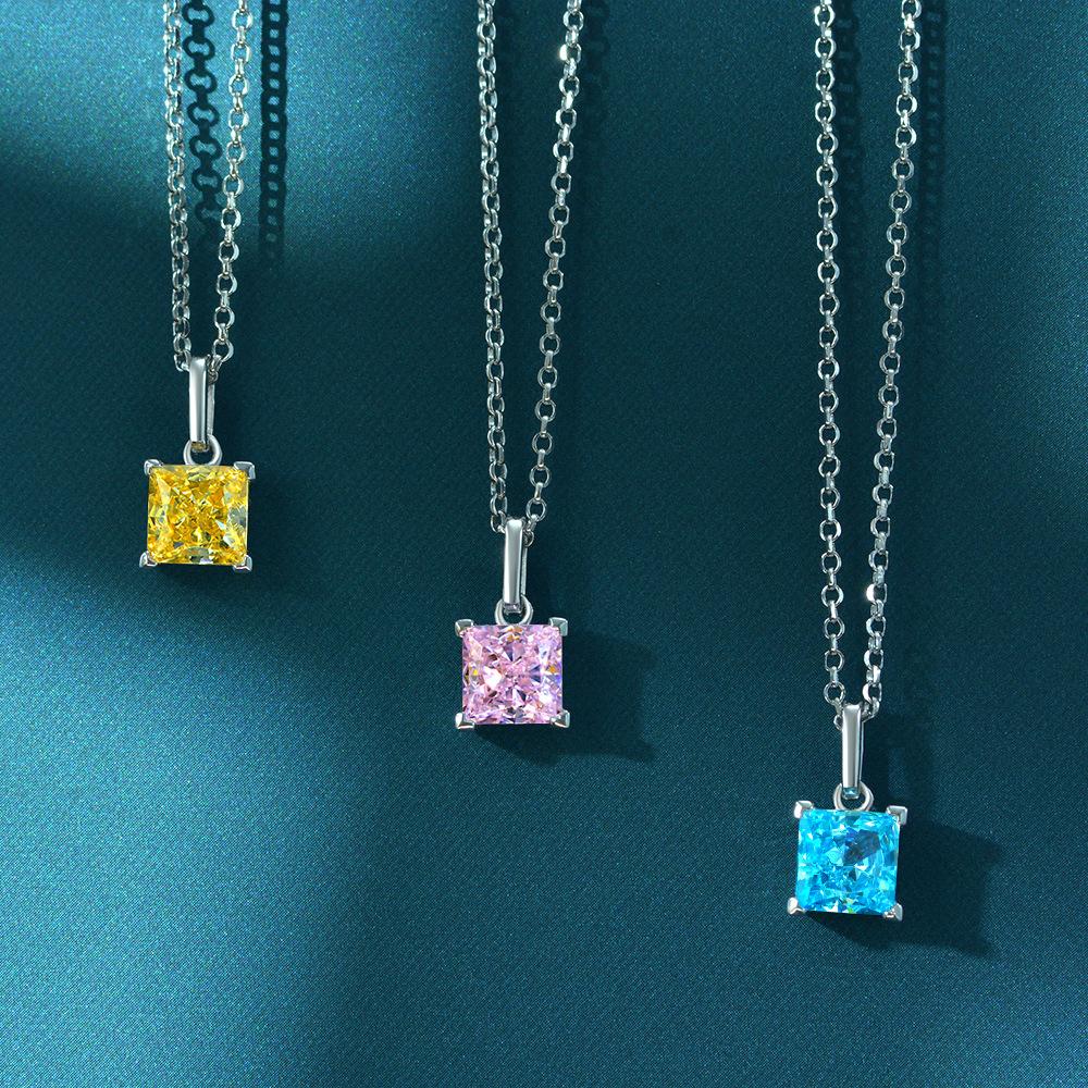 Gica Gema Подвески с высокоуглеродистыми бриллиантами, ожерелья, стерлинговое серебро 925 пробы, 1 карат, цвет драгоценного камня, романтические ювелирные изделия, подарки для свадебной вечеринки, новая тенденция