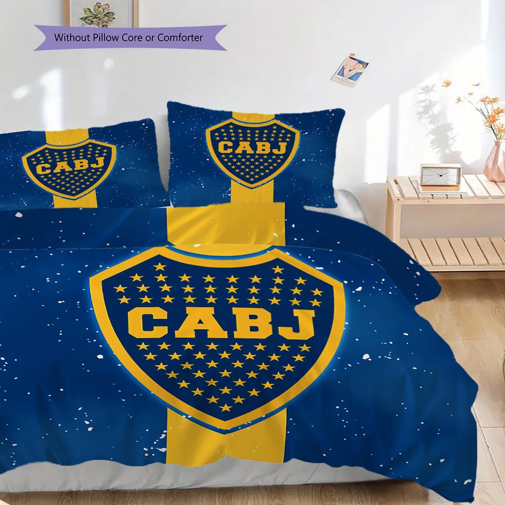 Boca Juniors Pattern Bedding Quilt Set Quilt Cover Pillowcase Home Decoration Birthday Gift (1 * duvet cover + 2 * pillowcase, without core)