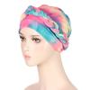 8 Colors New Fashion Braid Tie Dyed Multicolor Soft Muslim Hijab Turban Hat