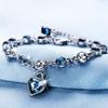 18k Rhodium Plated Antique Blue Charm Bracelet for Girls