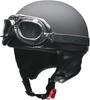 LEAD Vintage Matte Black Half Motorcycle Fits CR-750 Helmet, 57-60cm