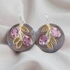 Rare Morganite Gemstone 925 Sterling Silver Jewelry Handmade Women Earrings1.77" EE-81-17