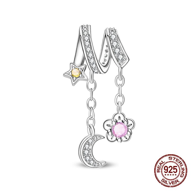 Fashion Copper Feather Colorful Luminous Dreamcatcher Charms Bead Fit Original Bracelets Exquisite Diy Jewelry Gift