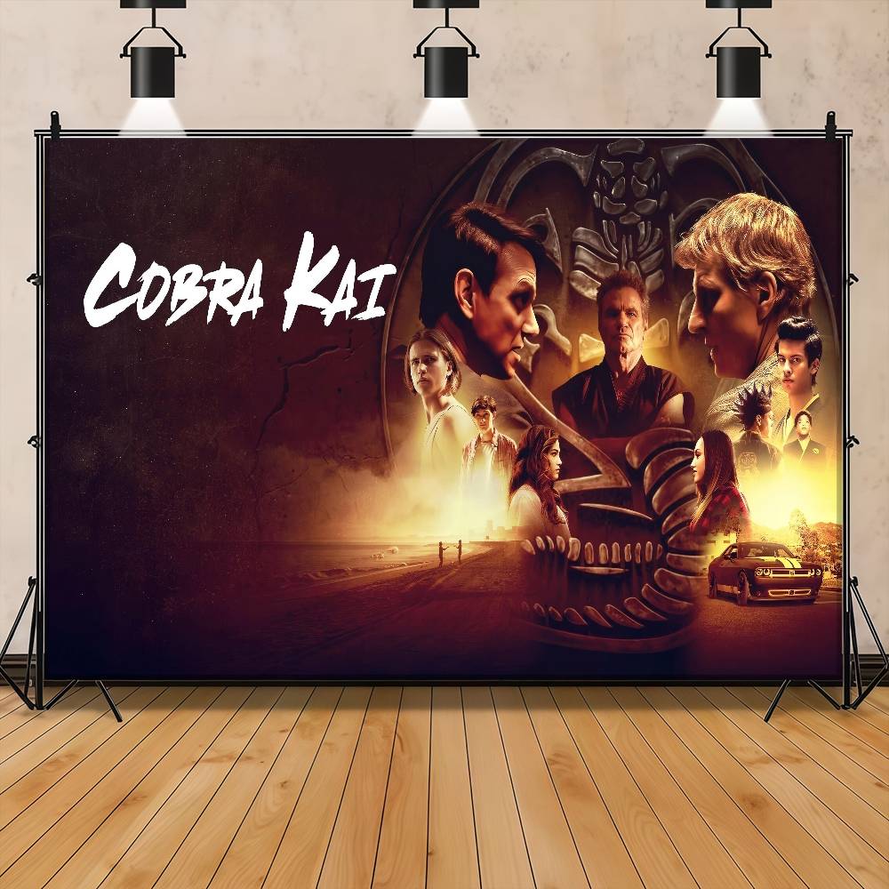 Movie C-Cobra Kai 2025 Anime Backdrops For Photography Kid Birthday Party Poster Flowers Balloon Decor Photocall Background