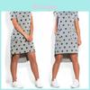 Летняя женская одежда с принтом звезд, свободного кроя, длиной до колена, повседневное платье из смесового хлопка