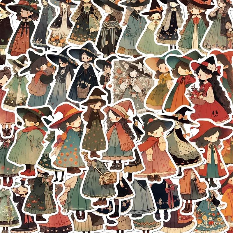 10/30/50PCS Cartoon Q Witch PVC Sticker Aesthetic Korean Decoration Scrapbooking Stationery School Supplies