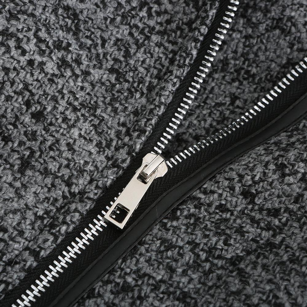 Women's Fall Winter Hooded Wool Solid Color Long Sleeve Chic Warm Coat S-3XL