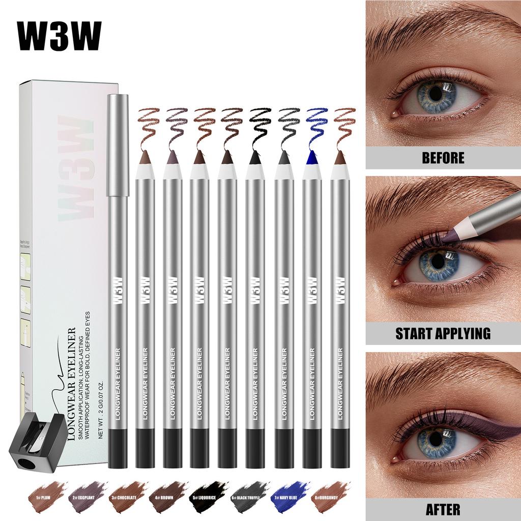 Waterproof Eyeliner Pencil Smudge Proof Long Lasting Smooth Creamy Eye Makeup