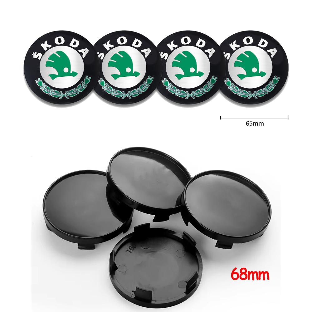 56/60/68/65mm Car Styling Wheel Center Hub Caps Rim Cover Badge Sticker For Skoda Octavia Fabia Rapid Superb Kodiaq Karoq Kamiq
