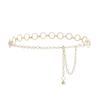 Gold Round Metal Chain Belt For Women Elegant High Waist Female Long Belts Dress Jeans Decorative Chain Straps Waistband