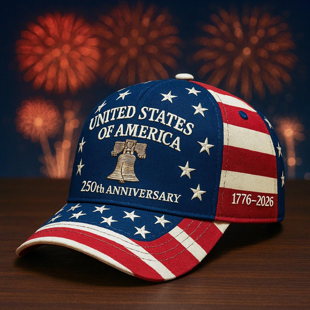 250th Anniversary 3d Printed Baseball Cap With Curved Brim For Casual Wear