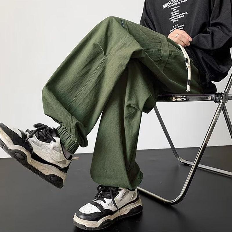2024 Fashion Men's Loose Retro Fashion Casual Straight Crop Pants