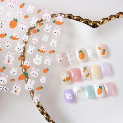 Yousheng Nail Adhesive Stickers Милые самодельные бумажные розы и кролики для ногтей для женщин