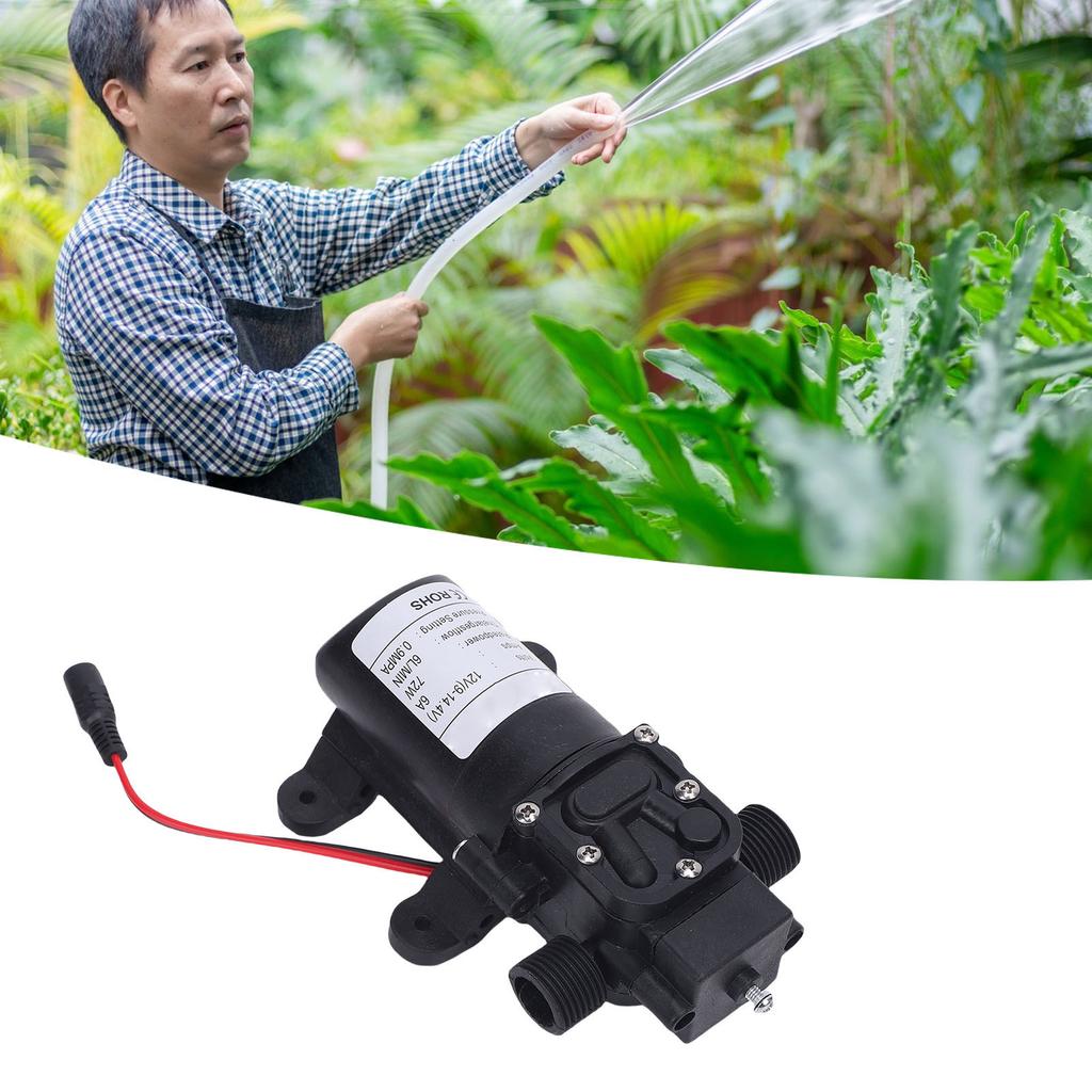 Self Priming Sprayer Pump 72W 12V for Cars RVs Boats Watering Clning Irrigation