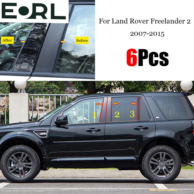 6 шт. Полированные стойки кузова Подходят для Land Rover Lr2 Freelander 2 2007 - 2015 Накладка на оконную стойку Наклейка на стойку BC