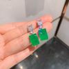 New Cross-border High-end Paraiba Earrings Simple Square Women's Retro Fashion Accessories