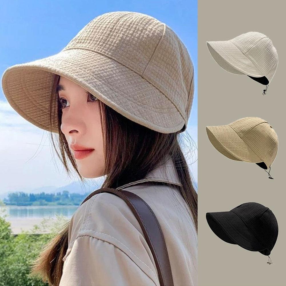 Женская модная летняя шляпа от солнца, складная, с широкими полями, идеальная кепка-ведро, повседневный выбор рыбака P3D0