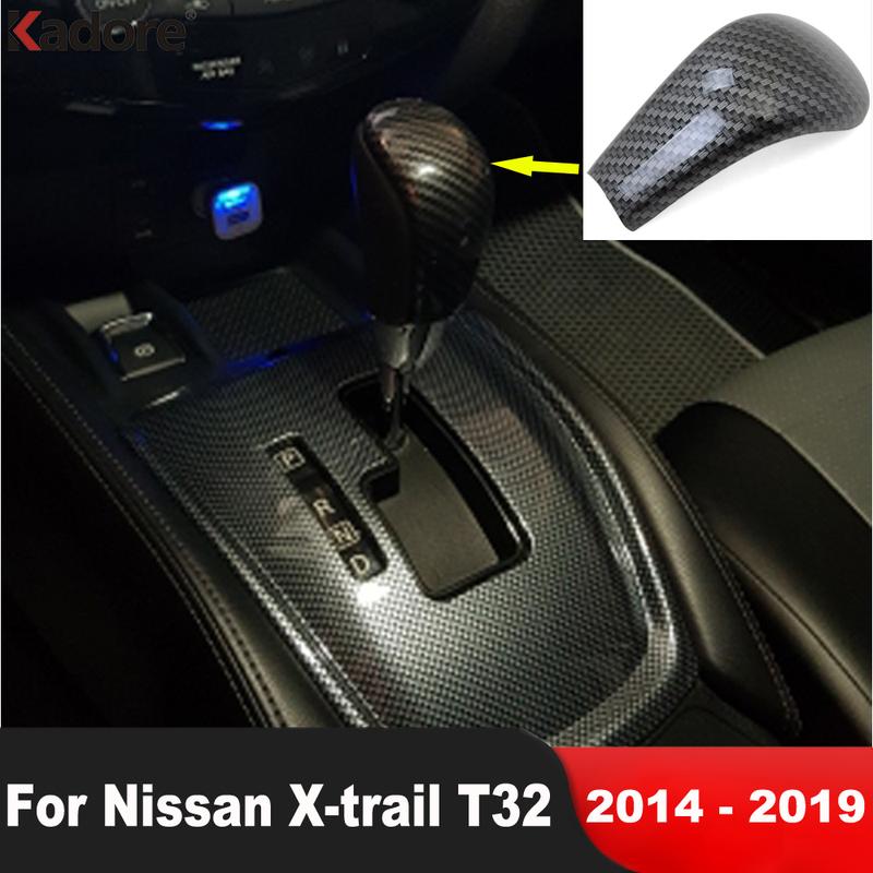 Накладка на ручку переключения передач автомобиля для Nissan X-trail X trail T32 2014-/Rogue 2014-2016 Из углеродного волокна Аксессуары для интерьера